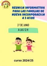 Reunión Informativa para familias de nueva incorporación a Educación Infantil